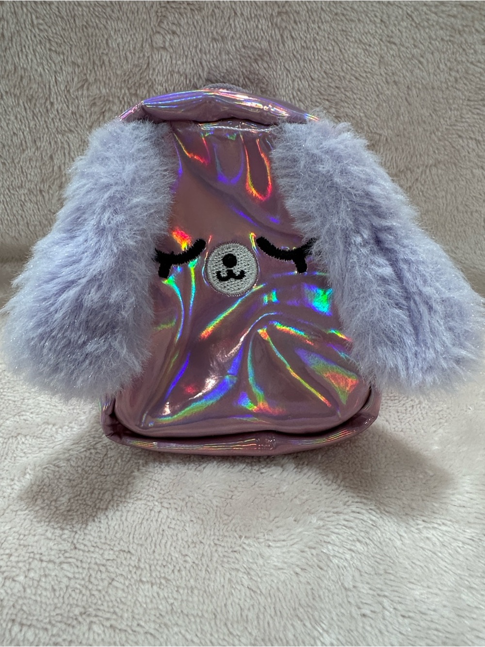 Real Littles Iridescent Plush-Ear puppy mini Backpack bag charm
